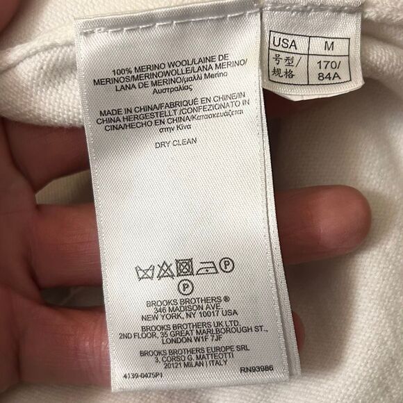 Brooks Brothers Womens Short Sleeve Wool Sweater T-Shirt M Ruffles White Black - Picture 5 of 5